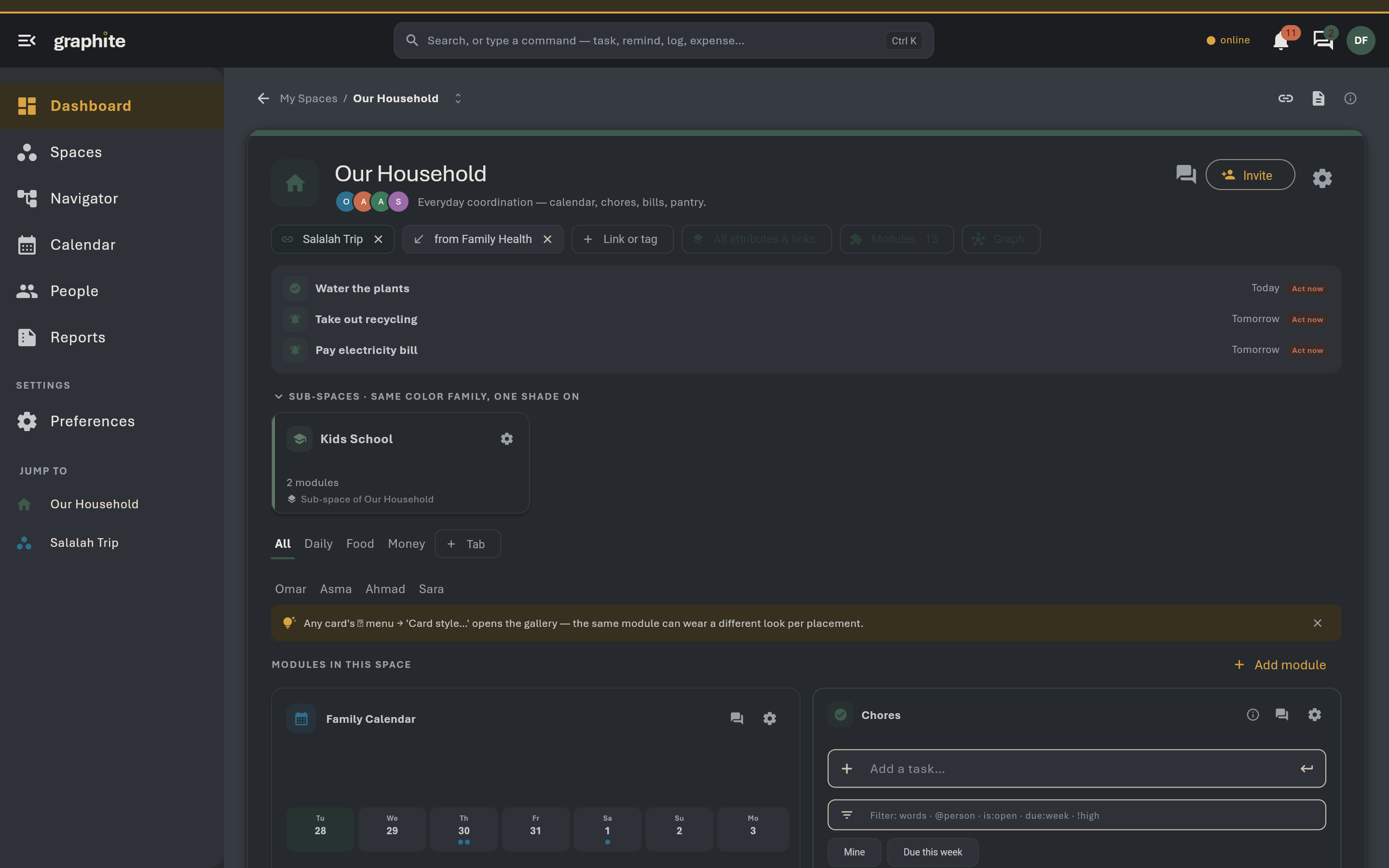 Tasks module